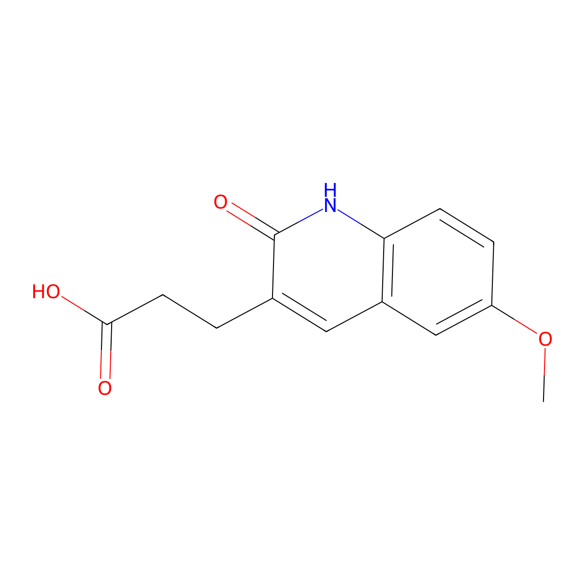3-(2-Hydroxy-6-methoxyquinolin-3-yl)propanoic acid molecular structure, CAS 1017348-76-3