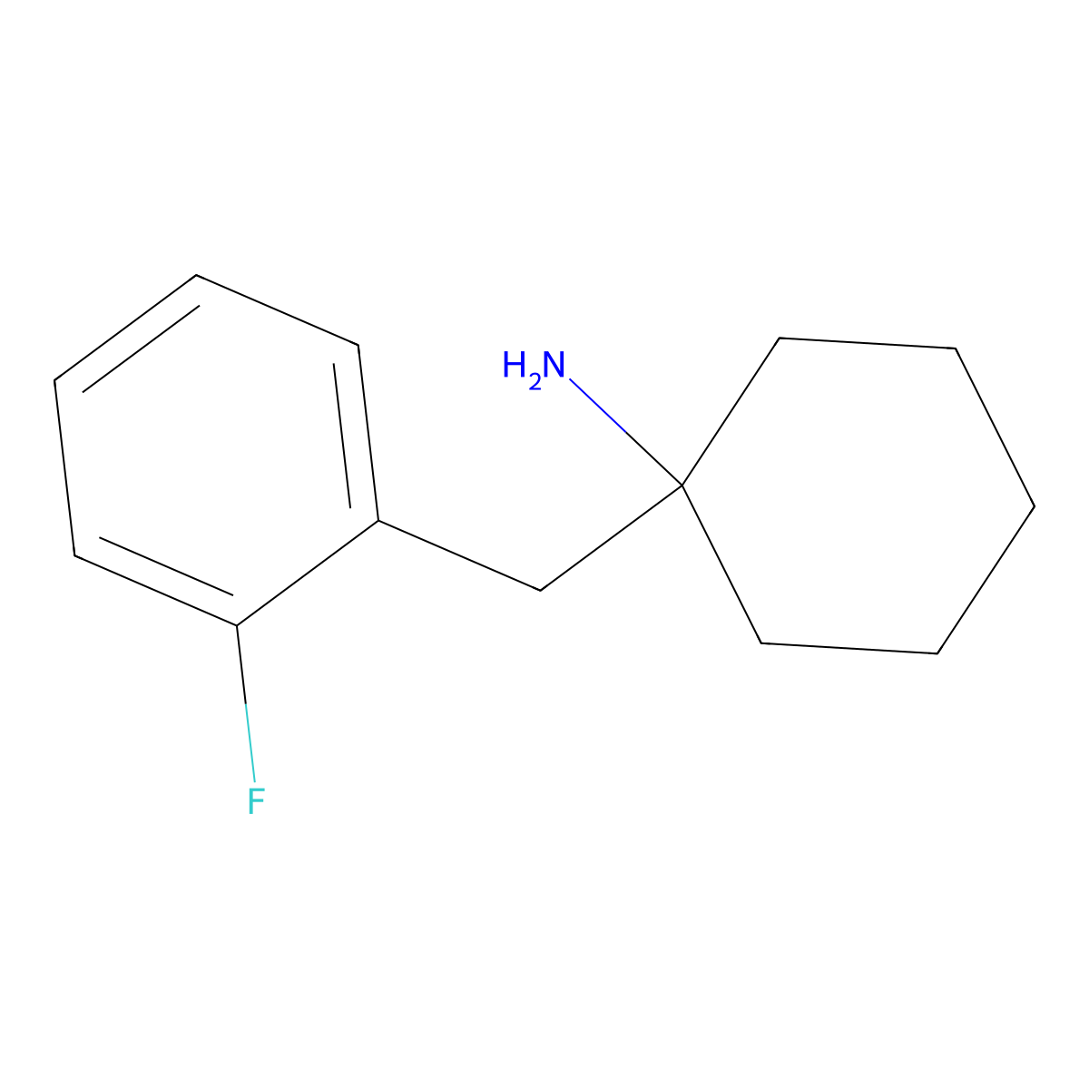 1-[(2-Fluorophenyl)methyl]cyclohexan-1-amine molecular structure, CAS 1017349-41-5