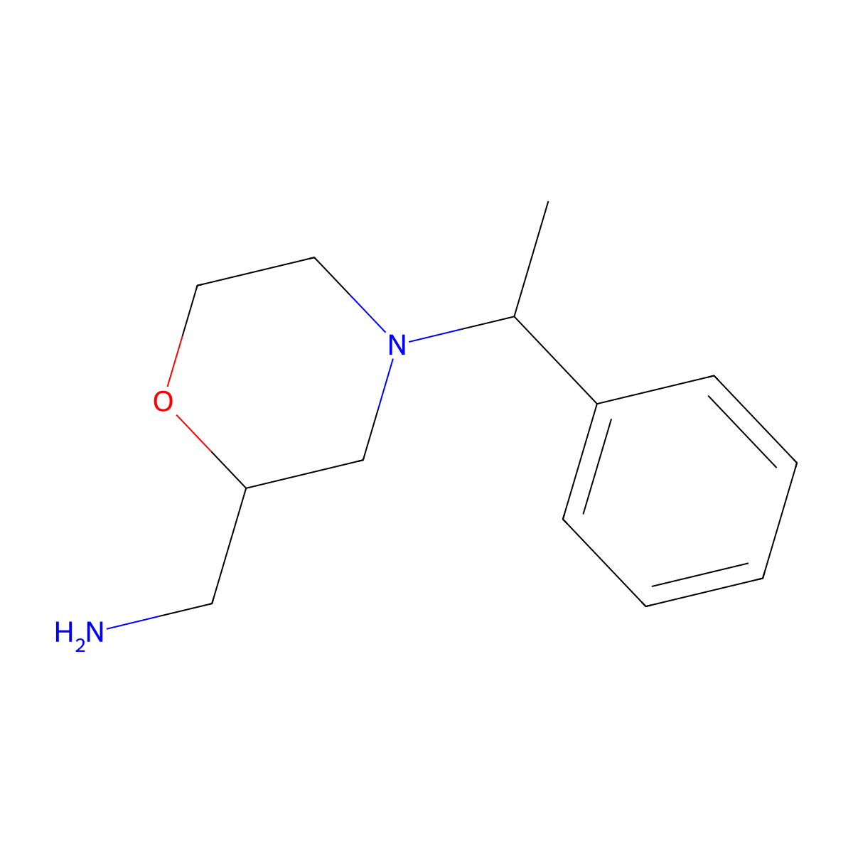 (4-(1-Phenylethyl)morpholin-2-yl)methanamine molecular structure, CAS 1017349-58-4