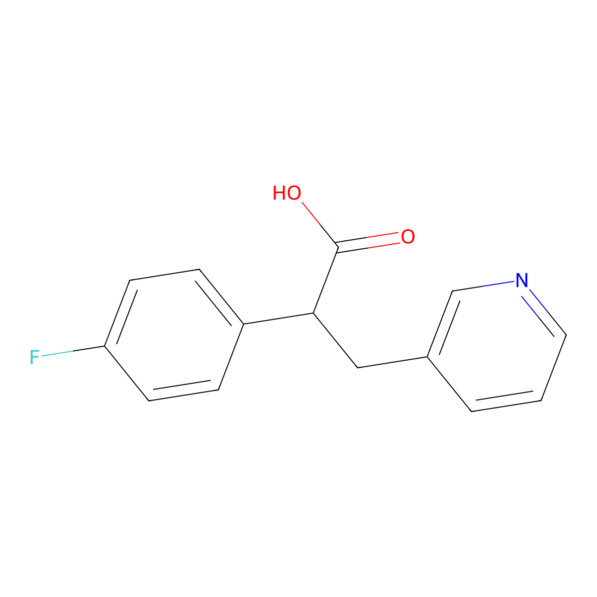 2-(4-Fluorophenyl)-3-(pyridin-3-yl)propanoic acid molecular structure, CAS 1017352-33-8