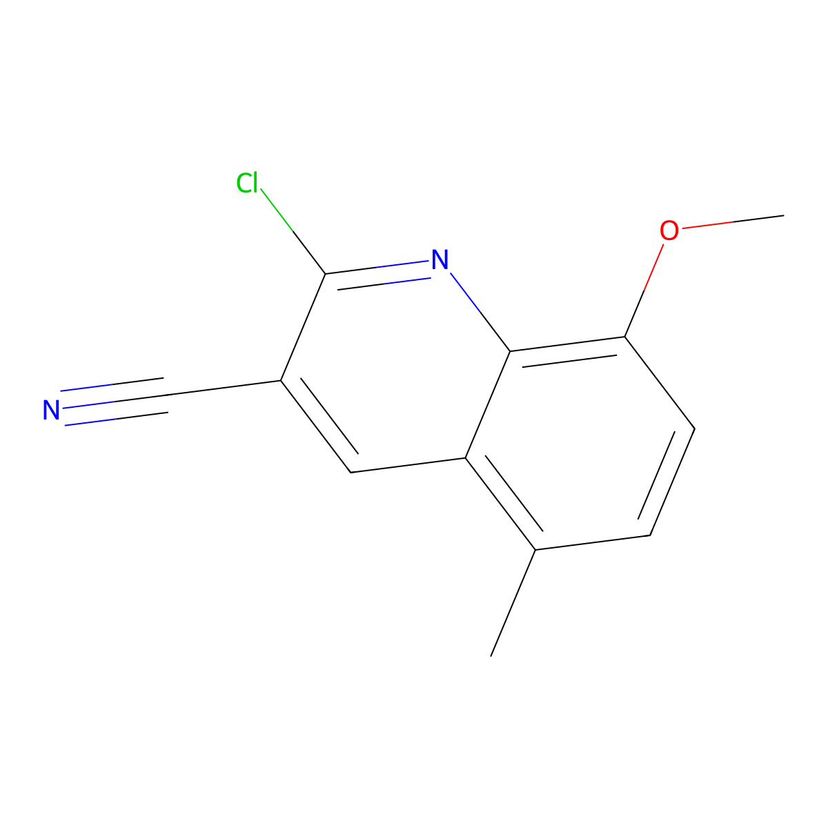 2-Chloro-8-methoxy-5-methylquinoline-3-carbonitrile molecular structure, CAS 1017355-77-9