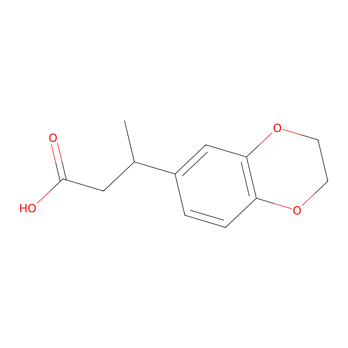 3-(2,3-Dihydro-1,4-benzodioxin-6-yl)butanoic acid molecular structure, CAS 1017356-10-3