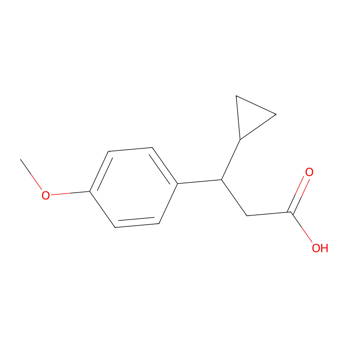 3-Cyclopropyl-3-(4-methoxyphenyl)propanoic acid molecular structure, CAS 1017356-38-5