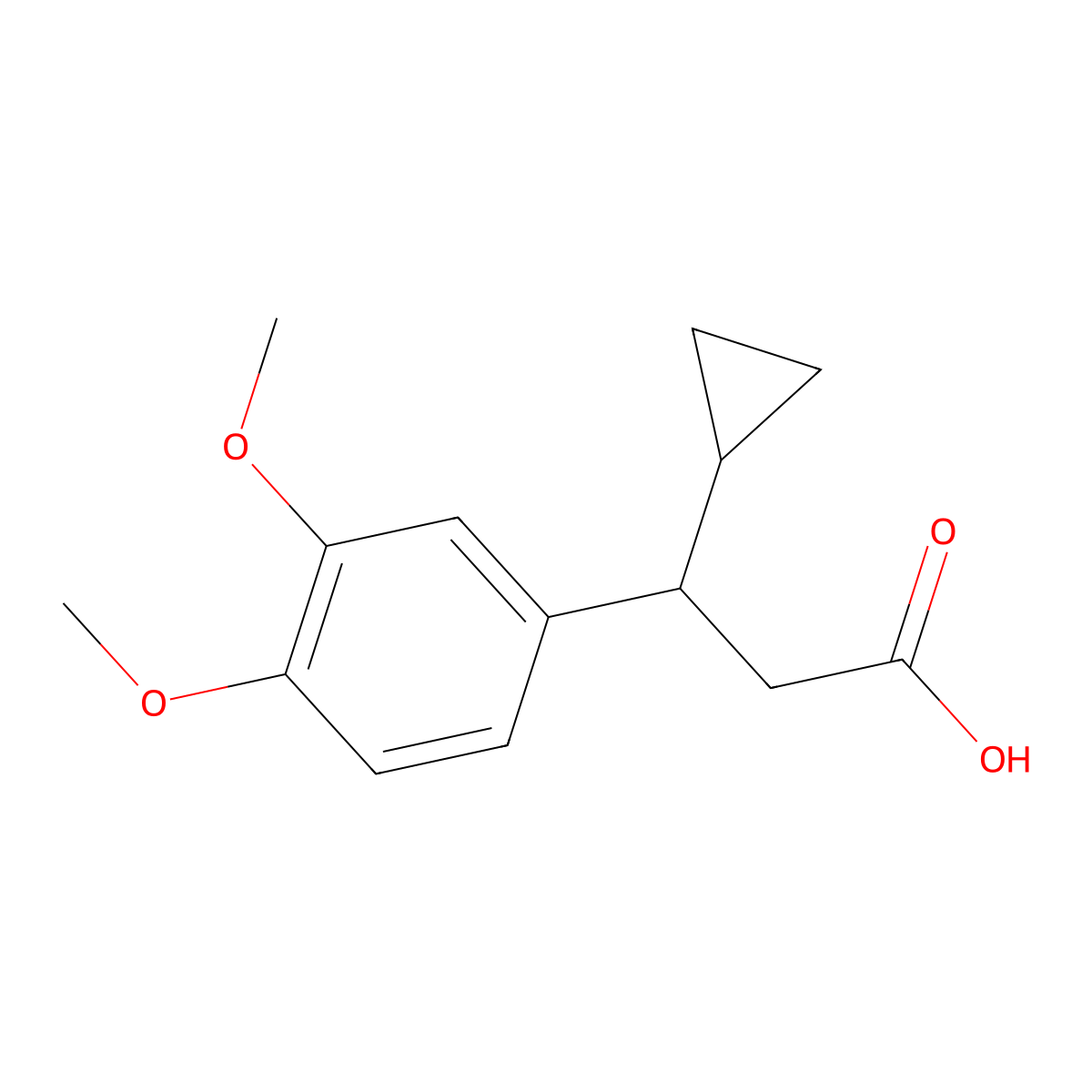 3-Cyclopropyl-3-(3,4-dimethoxyphenyl)propanoic acid molecular structure, CAS 1017356-42-1