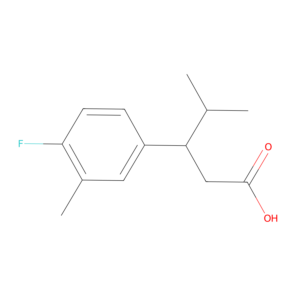 3-(4-Fluoro-3-methylphenyl)-4-methylpentanoic acid molecular structure, CAS 1017356-54-5