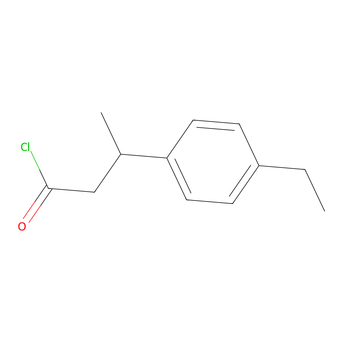 3-(4-Ethylphenyl)butanoyl chloride molecular structure, CAS 1017357-73-1