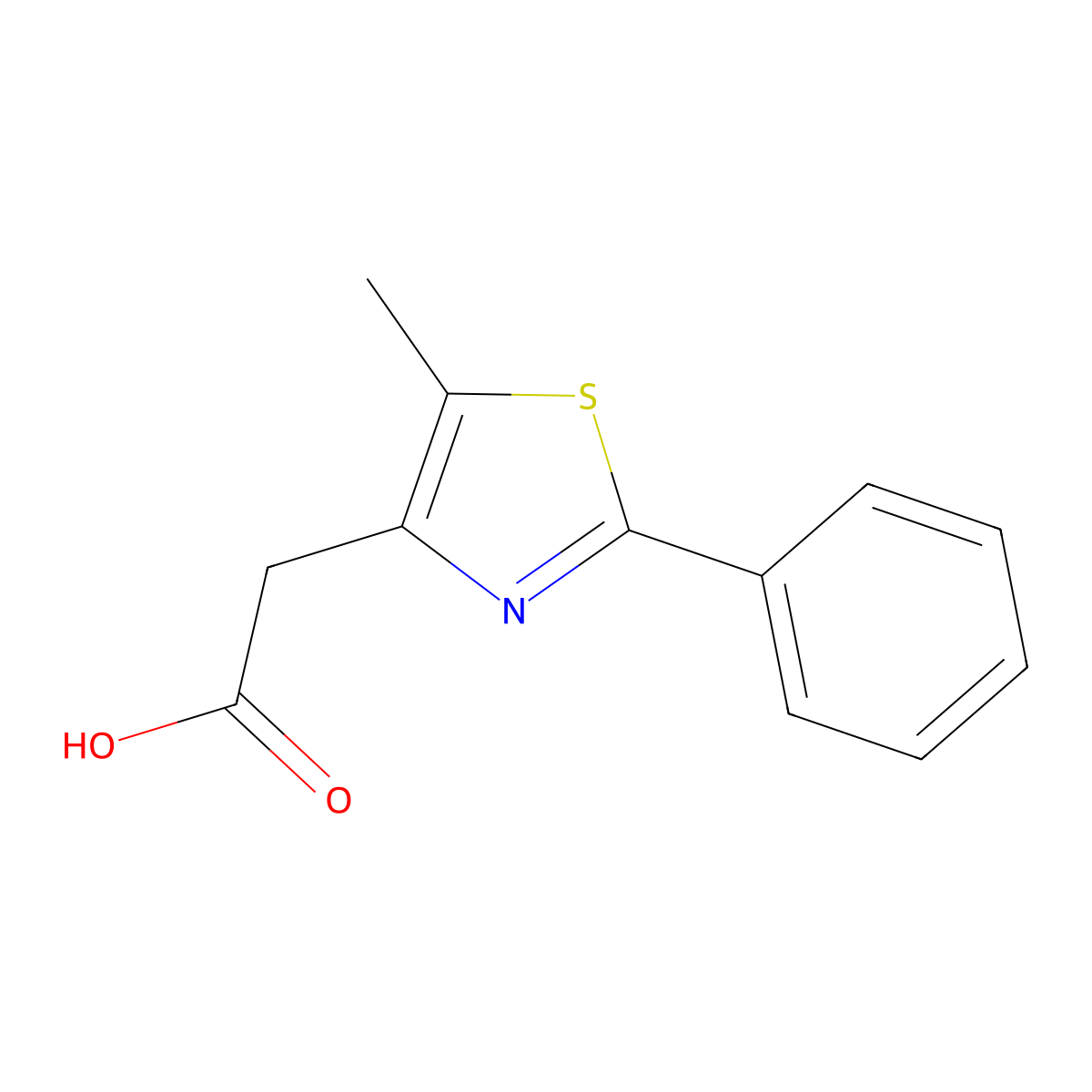 (5-Methyl-2-phenyl-1,3-thiazol-4-yl)acetic acid molecular structure, CAS 101736-22-5