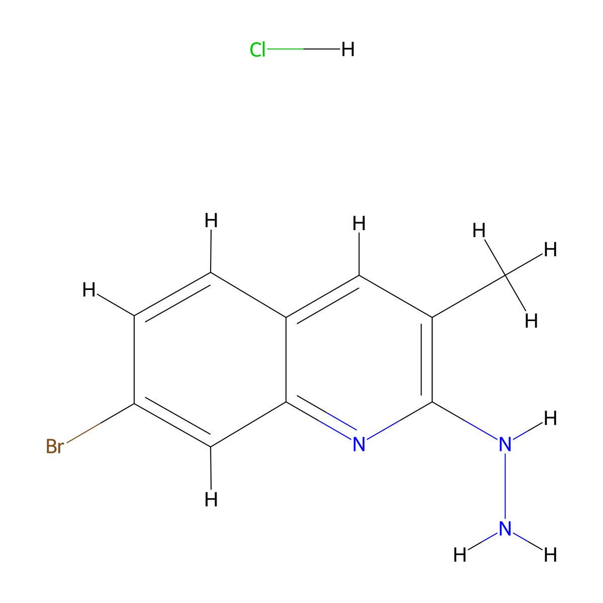 7-Bromo-2-hydrazino-3-methylquinoline hydrochloride molecular structure, CAS 1017360-64-3
