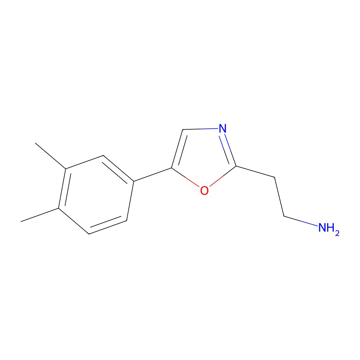 2-(5-(3,4-Dimethylphenyl)oxazol-2-yl)ethanamine molecular structure, CAS 1017366-13-0