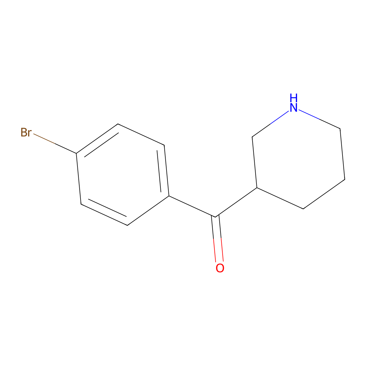 3-(4-Bromobenzoyl)piperidine molecular structure, CAS 1017367-02-0