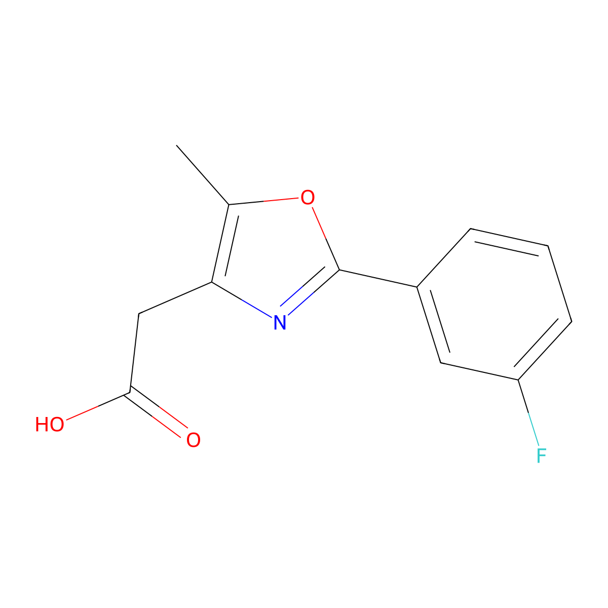 2-[2-(3-Fluorophenyl)-5-methyl-1,3-oxazol-4-yl]acetic acid molecular structure, CAS 1017369-15-1
