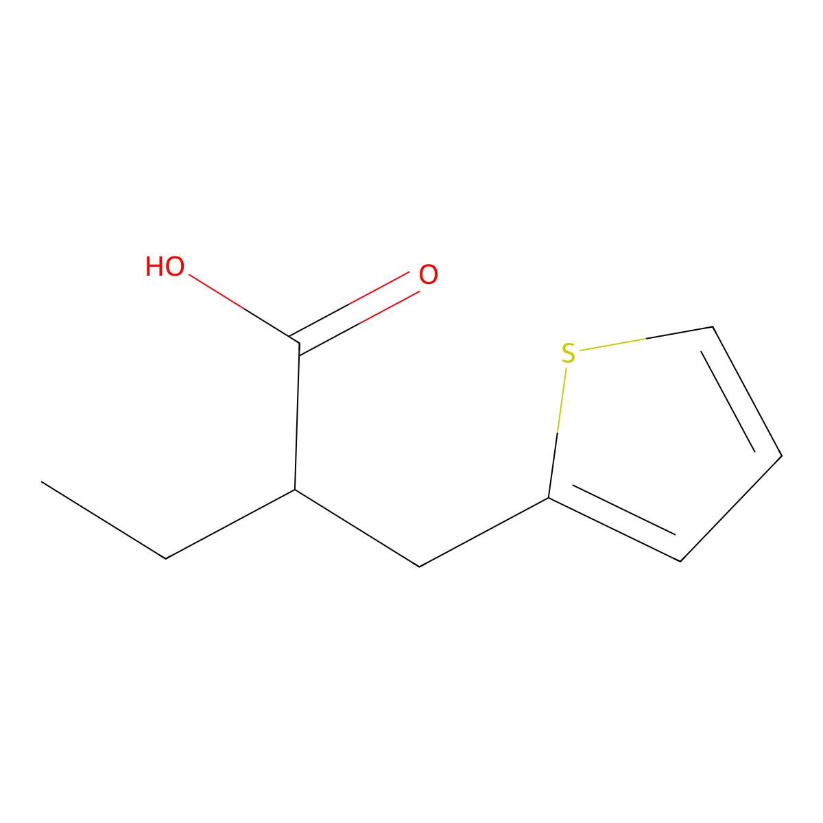 2-(Thiophen-2-ylmethyl)butanoic acid molecular structure, CAS 1017369-58-2