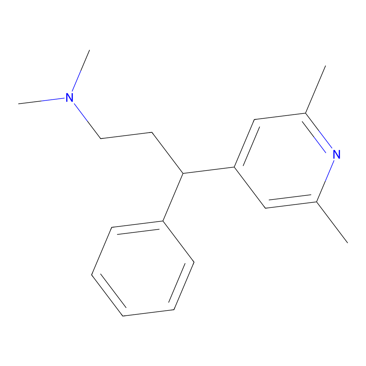2,6-Lutidine, 4-(alpha-(2-(dimethylamino)ethyl)benzyl)- molecular structure, CAS 101737-54-6