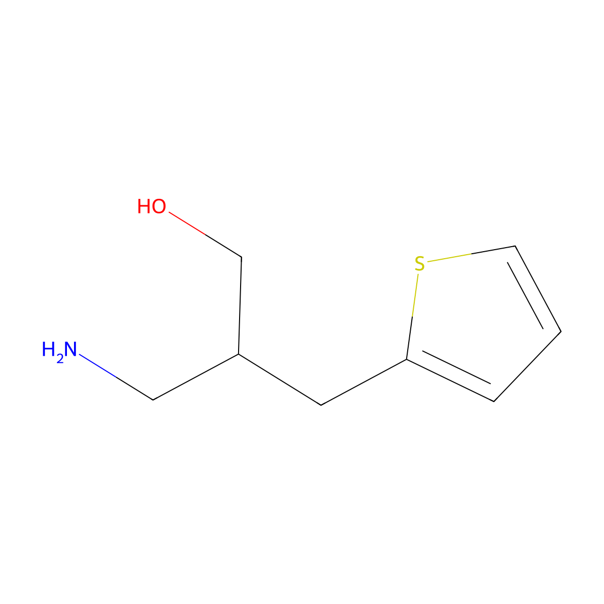 3-Amino-2-(2-thienylmethyl)-1-propanol molecular structure, CAS 1017371-11-7