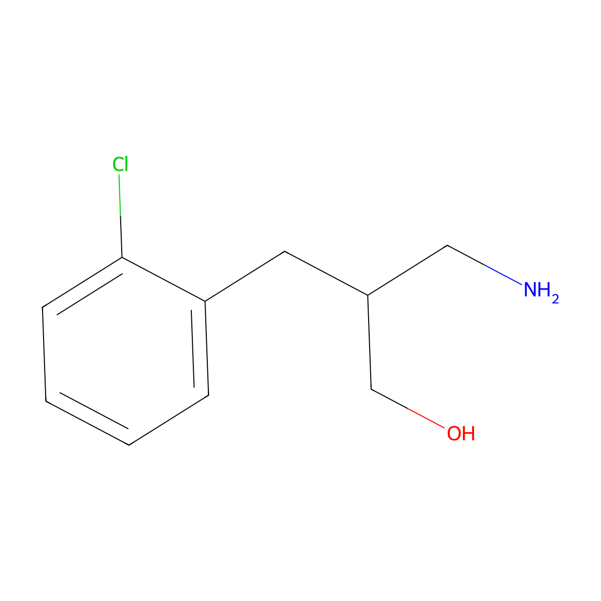3-Amino-2-[(2-chlorophenyl)methyl]propan-1-ol molecular structure, CAS 1017371-23-1