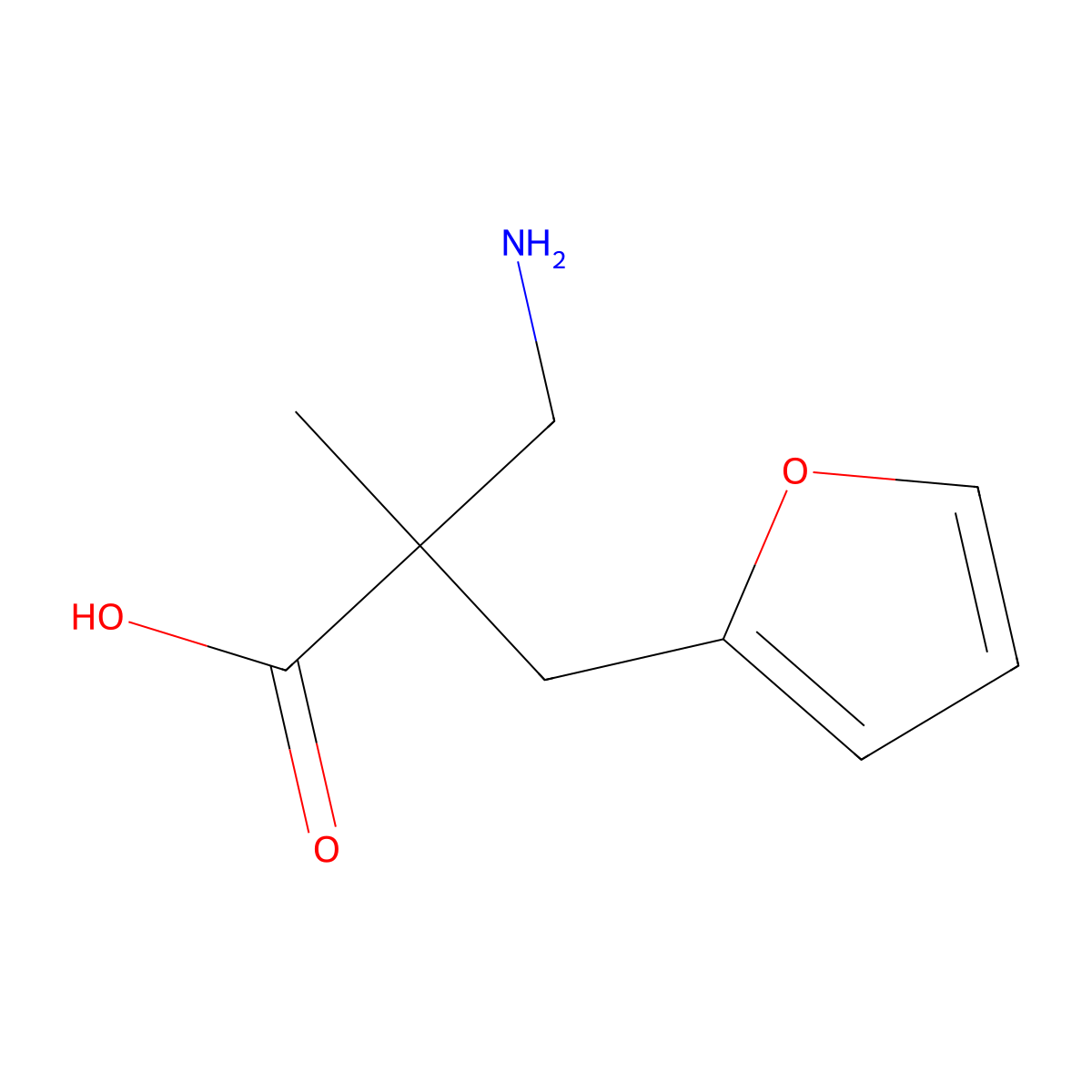 3-Amino-2-[(furan-2-yl)methyl]-2-methylpropanoic acid molecular structure, CAS 1017371-72-0