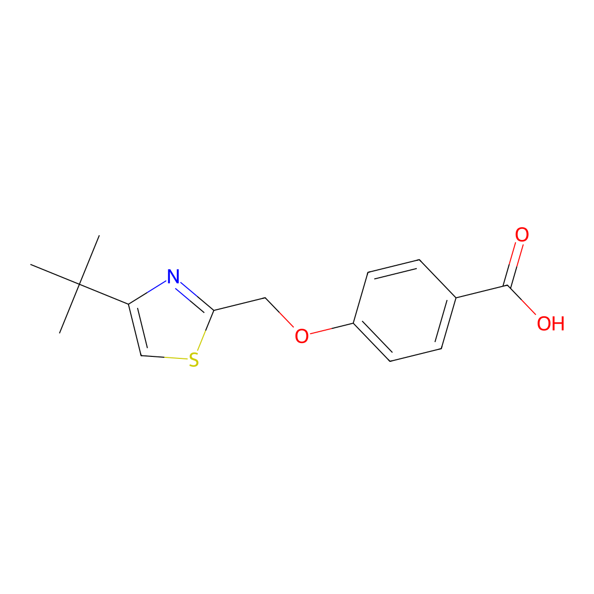 4-[(4-Tert-butyl-1,3-thiazol-2-yl)methoxy]benzoic acid molecular structure, CAS 1017371-82-2
