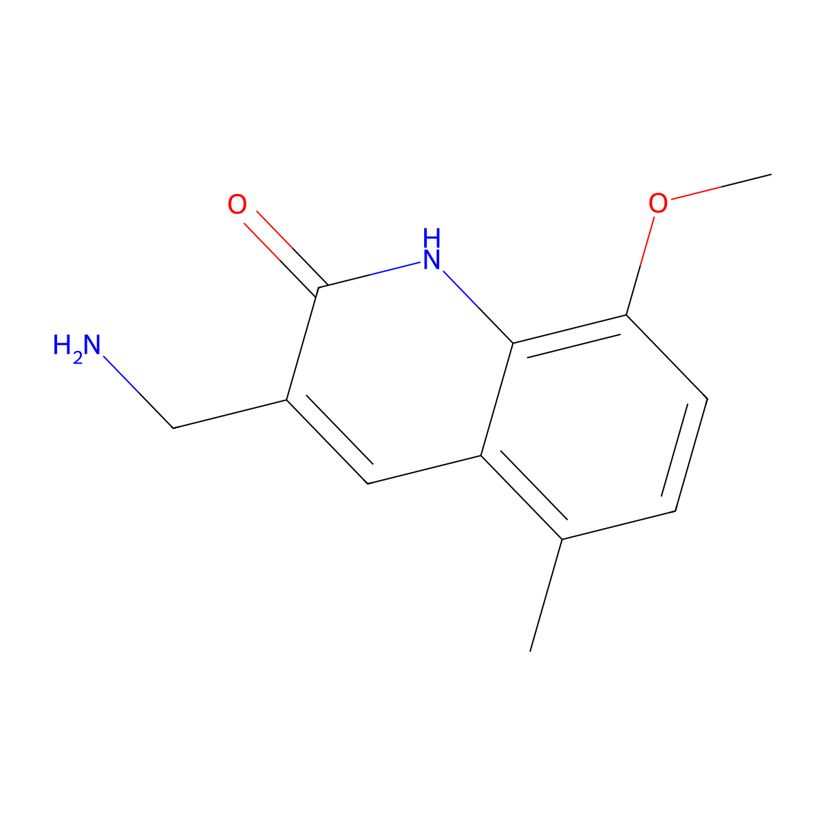 3-(Aminomethyl)-8-methoxy-5-methylquinolin-2-ol molecular structure, CAS 1017372-49-4