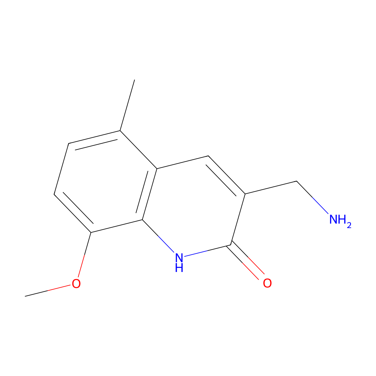 3-(Aminomethyl)-8-methoxy-5-methylquinolin-2-ol molecular structure, CAS 1017372-49-4