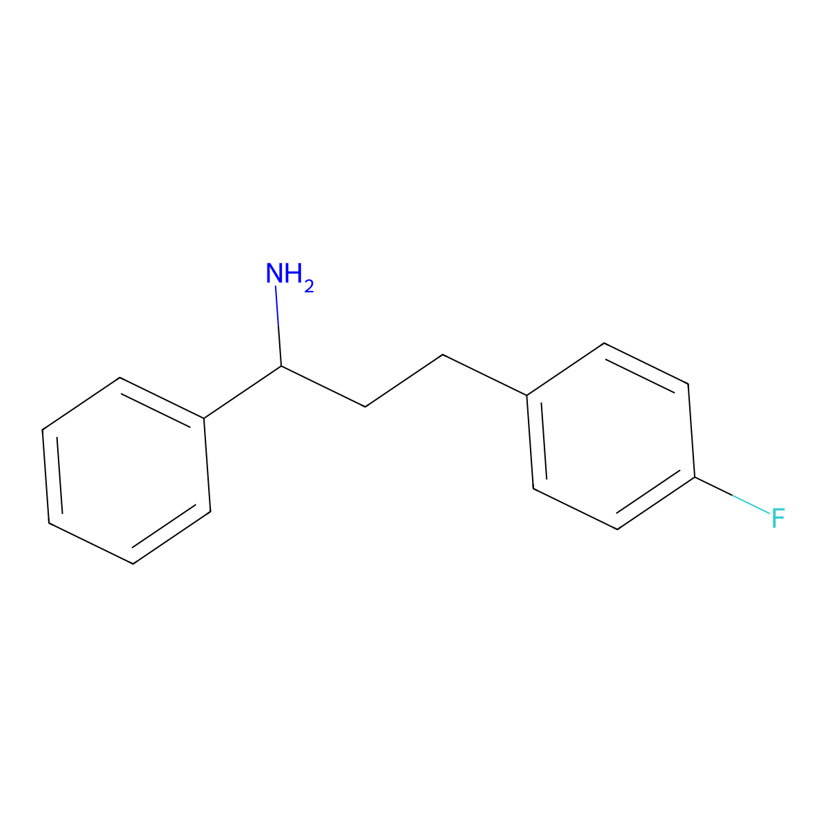 3-(4-Fluorophenyl)-1-phenylpropan-1-amine molecular structure, CAS 1017374-31-0