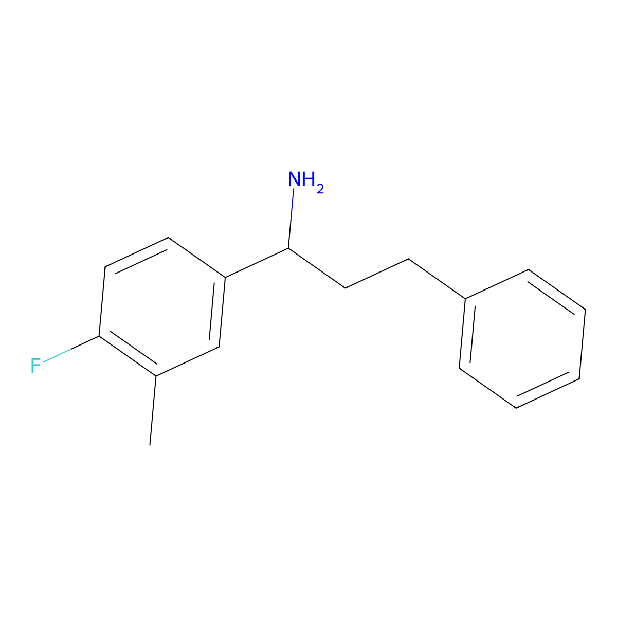 1-(4-Fluoro-3-methylphenyl)-3-phenylpropan-1-amine molecular structure, CAS 1017377-23-9