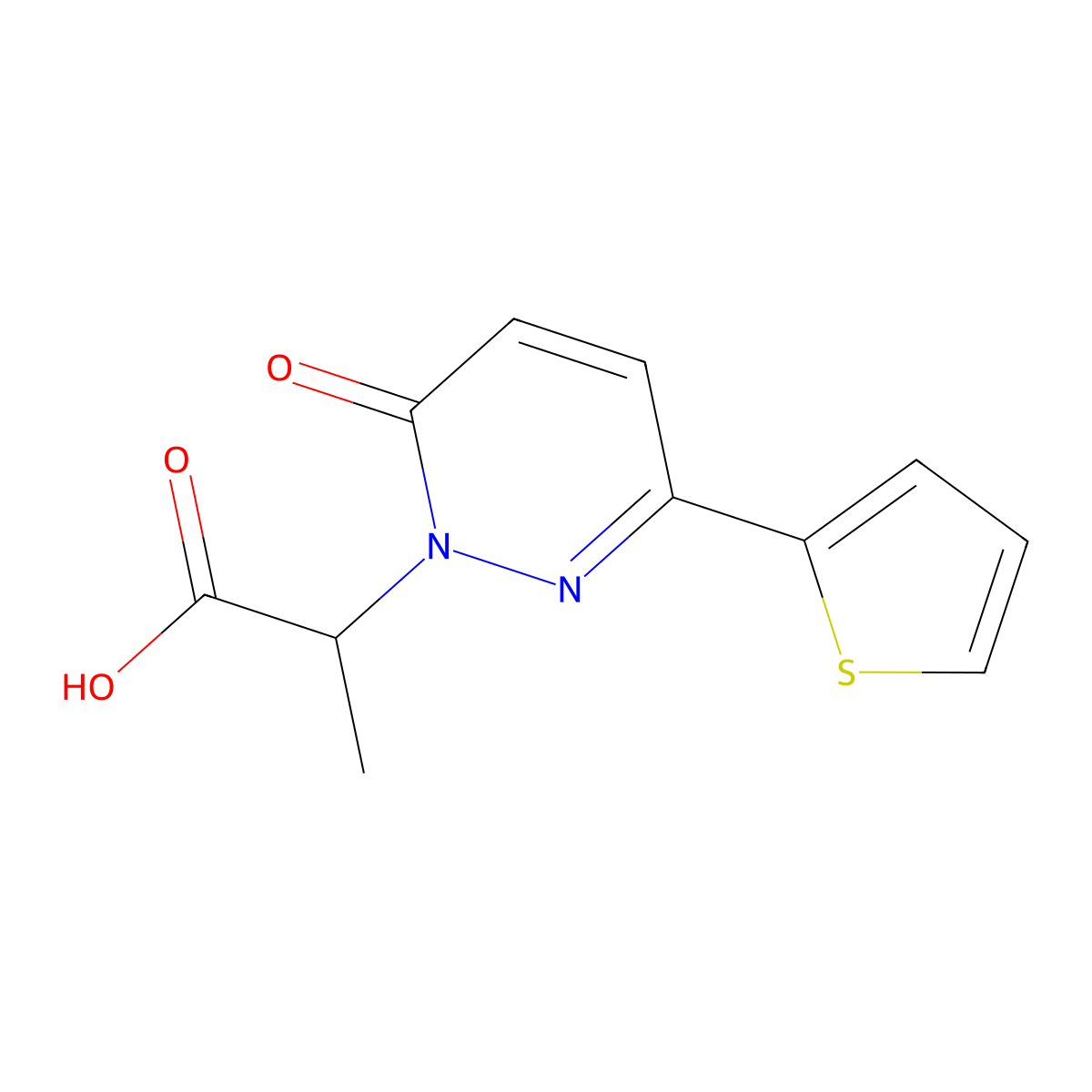 2-[6-Oxo-3-(thiophen-2-yl)-1,6-dihydropyridazin-1-yl]propanoic acid molecular structure, CAS 1017378-02-7