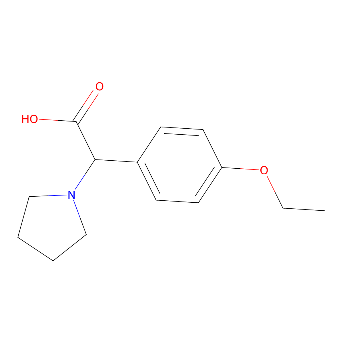 2-(4-Ethoxyphenyl)-2-(pyrrolidin-1-yl)acetic acid molecular structure, CAS 1017378-31-2