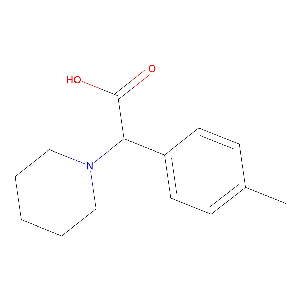 2-(Piperidin-1-yl)-2-(p-tolyl)acetic acid molecular structure, CAS 1017378-40-3