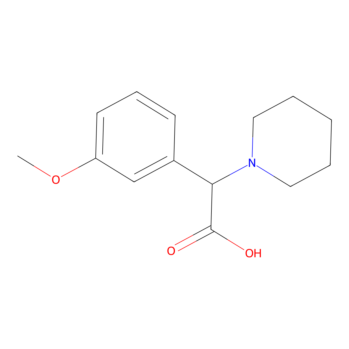 2-(3-Methoxyphenyl)-2-(piperidin-1-yl)acetic acid molecular structure, CAS 1017378-43-6