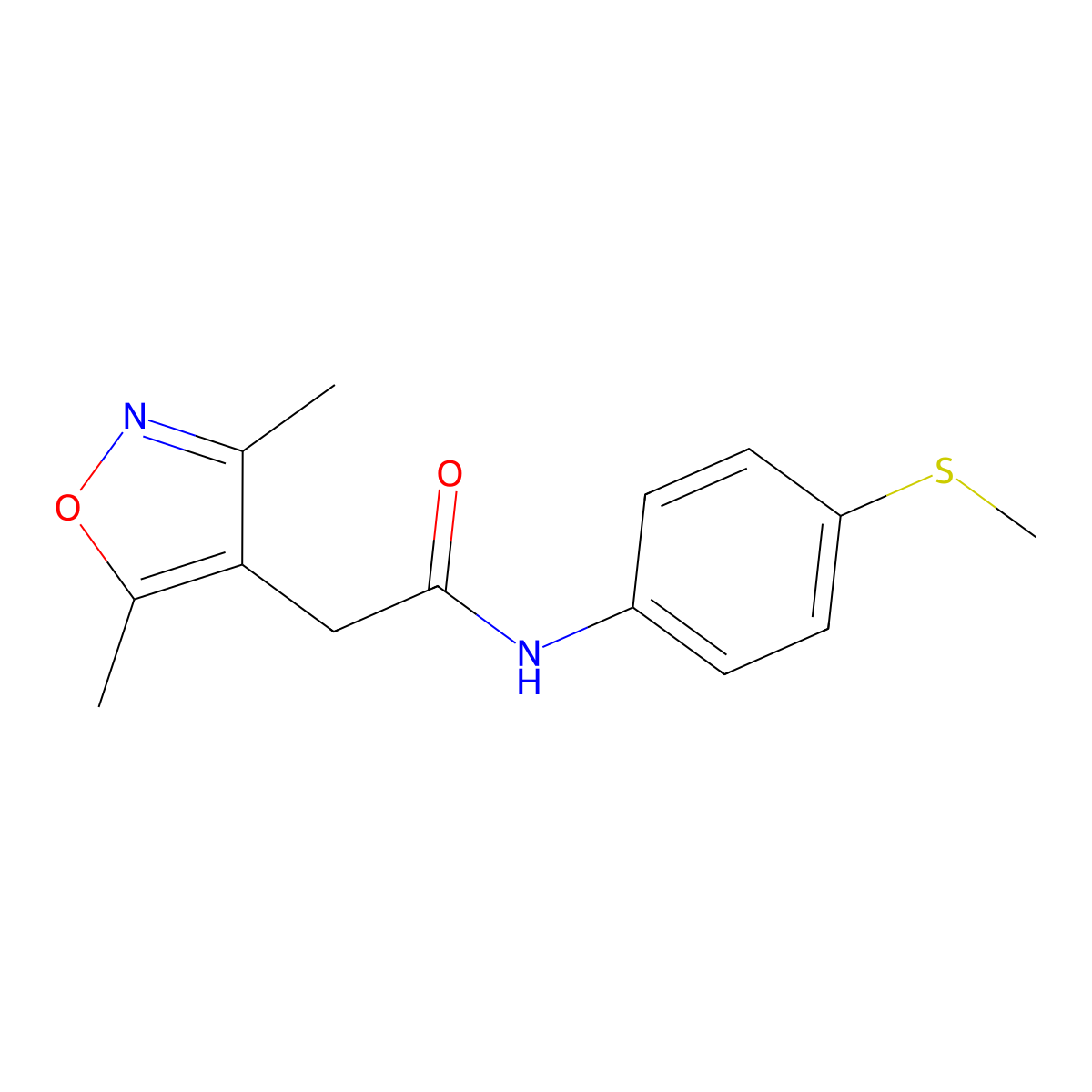 3,5-Dimethyl-N-[4-(methylthio)phenyl]-4-isoxazoleacetamide molecular structure, CAS 1017378-44-7