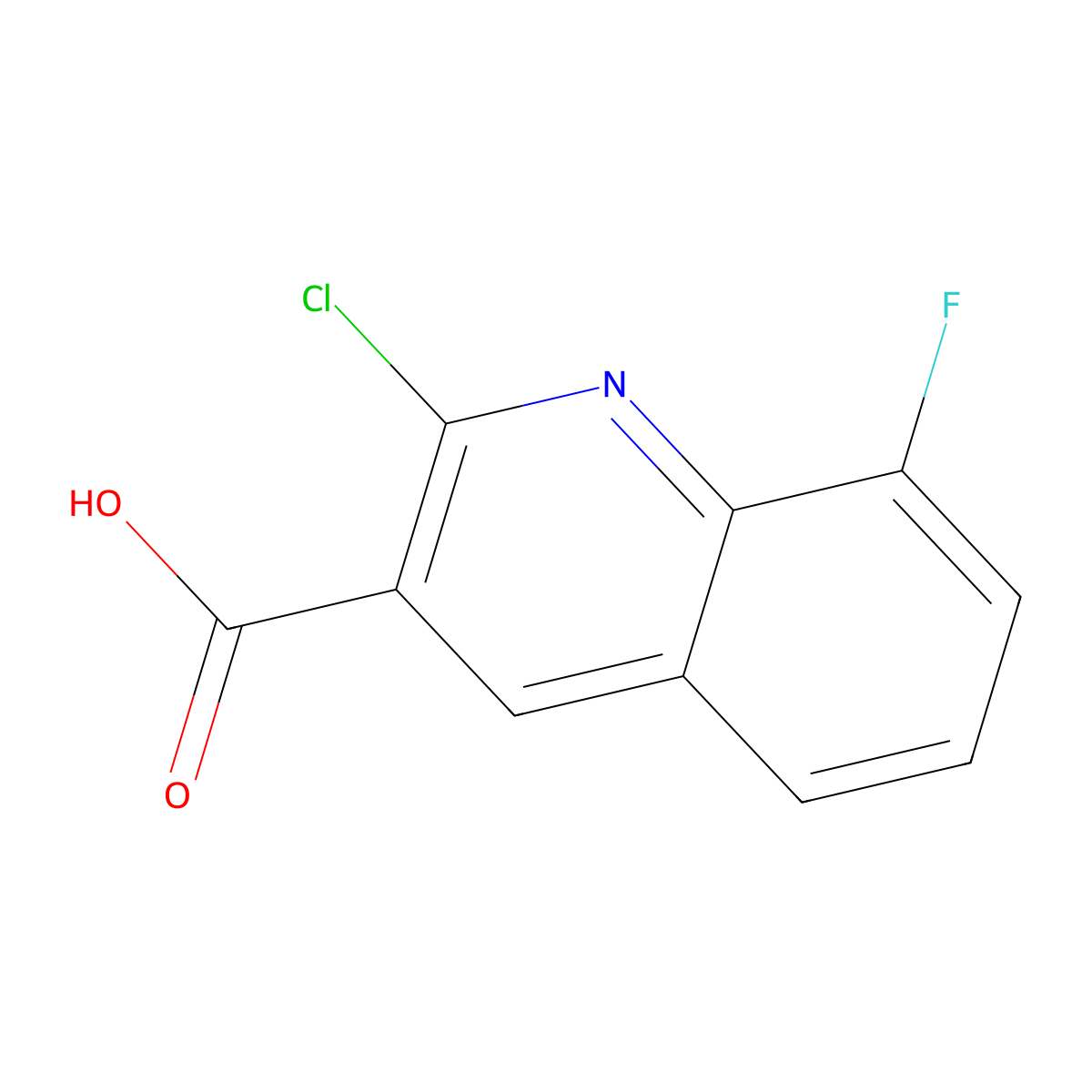 2-Chloro-8-fluoroquinoline-3-carboxylic acid molecular structure, CAS 1017378-95-8