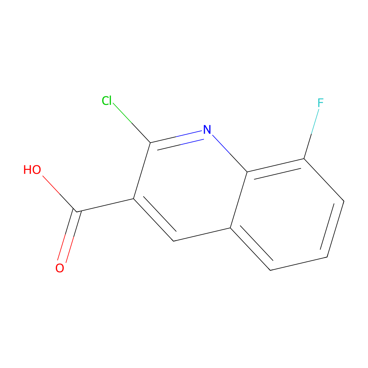 2-Chloro-8-fluoroquinoline-3-carboxylic acid molecular structure, CAS 1017378-95-8