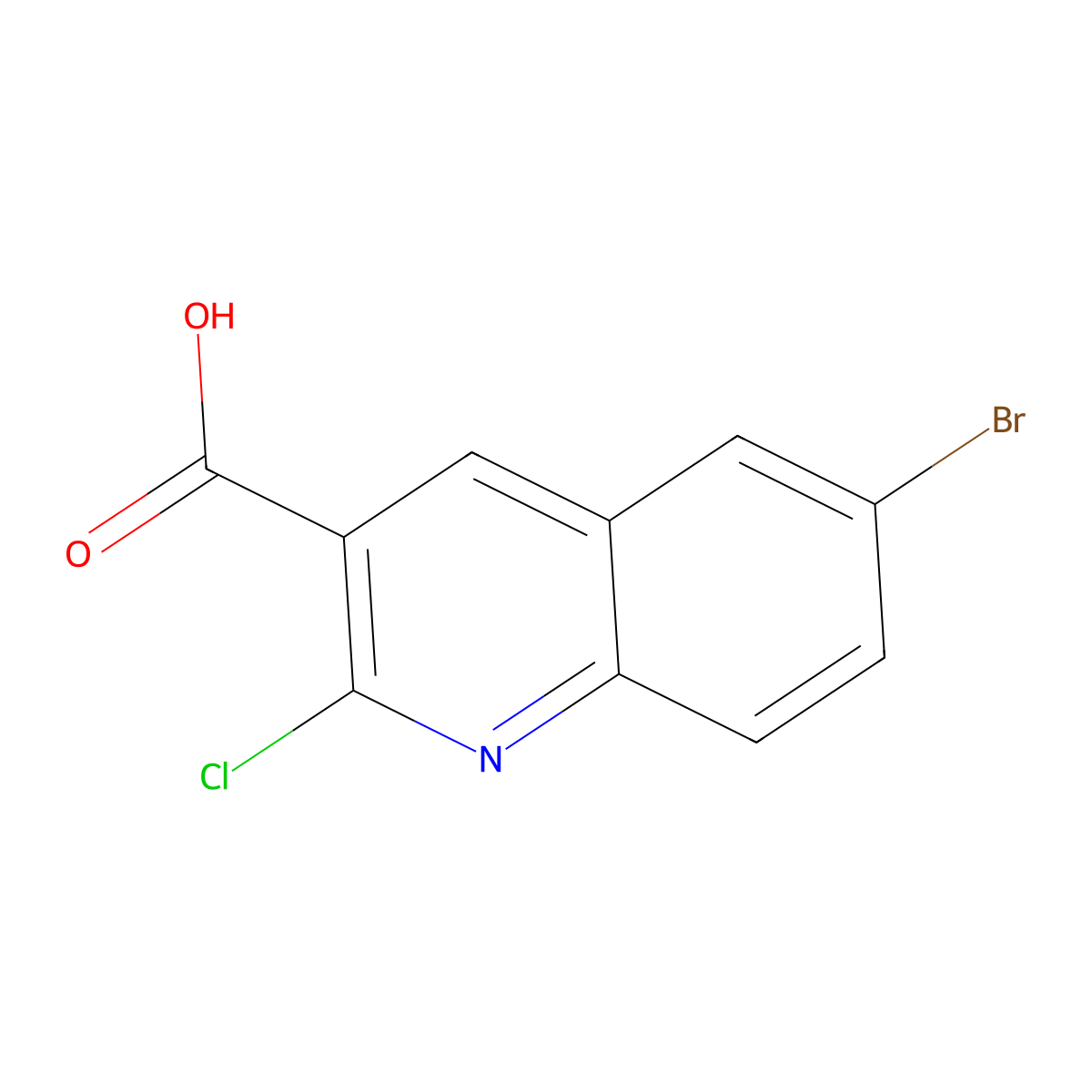 6-Bromo-2-chloroquinoline-3-carboxylic acid molecular structure, CAS 1017379-01-9