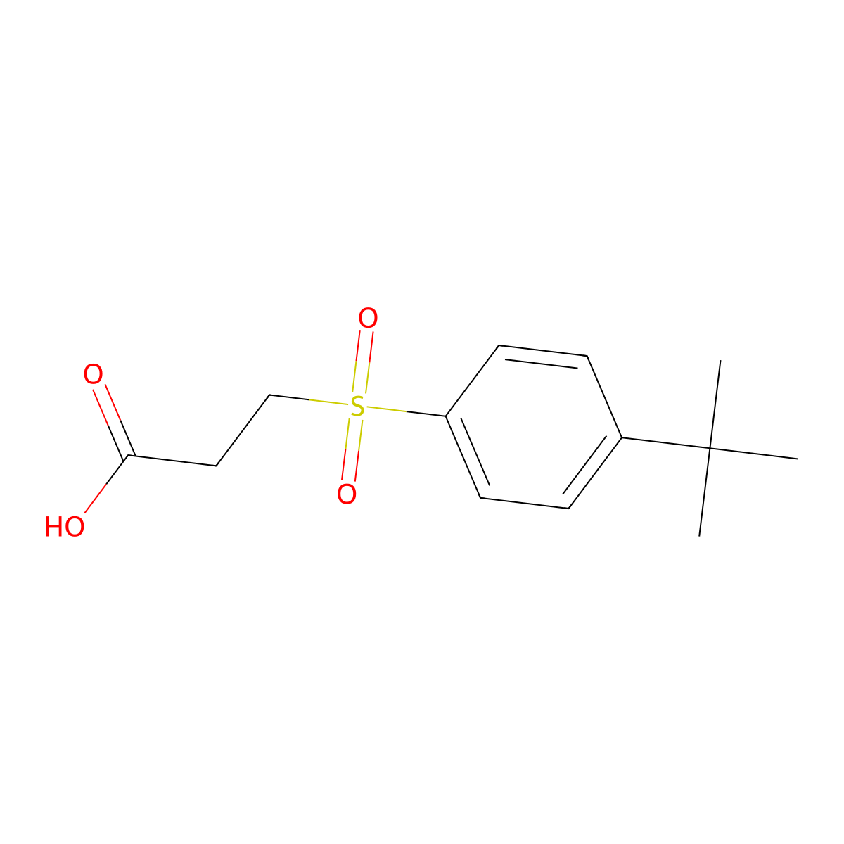 3-[(4-Tert-butylphenyl)sulfonyl]propanoic acid molecular structure, CAS 1017381-13-3
