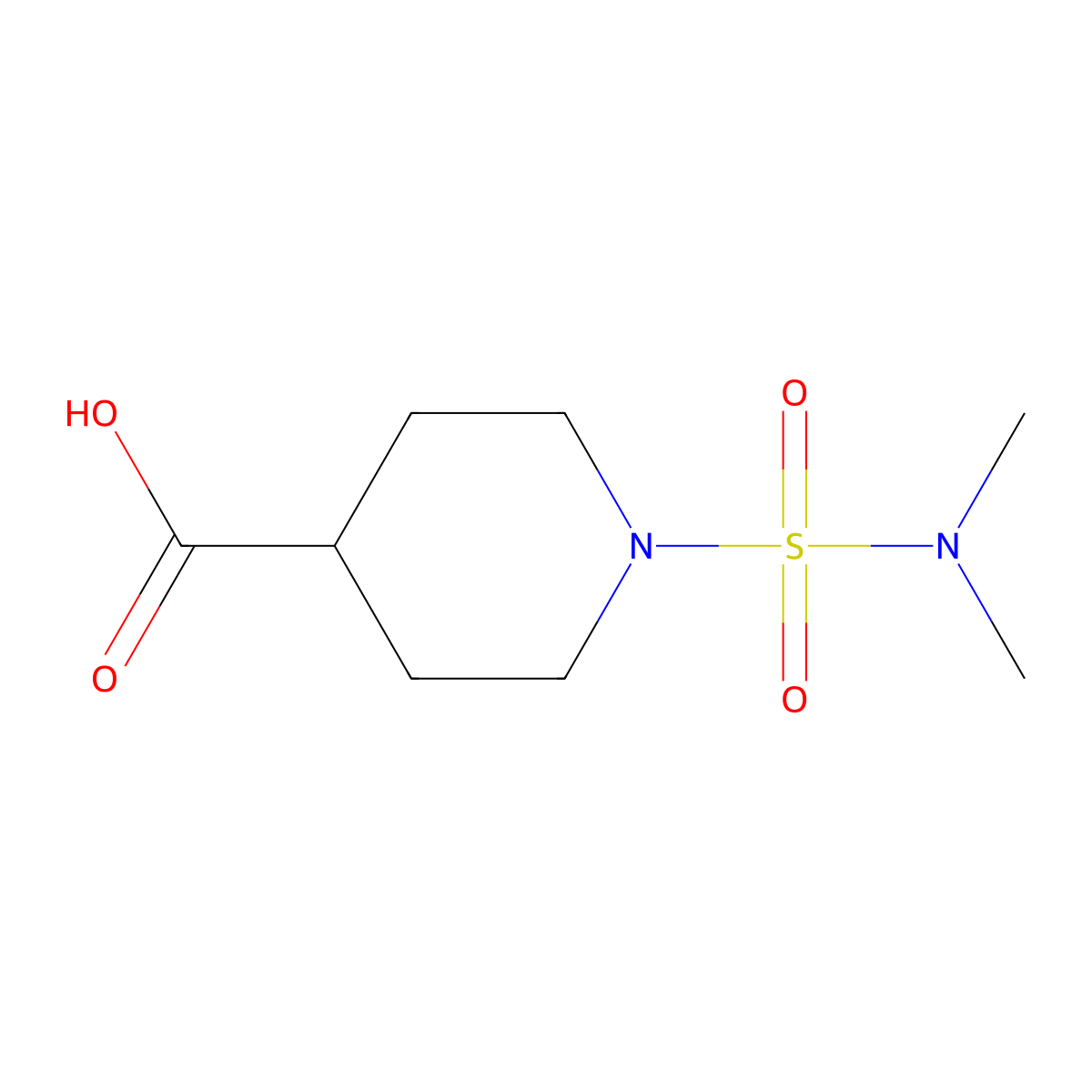 1-(Dimethylsulfamoyl)piperidine-4-carboxylic acid molecular structure, CAS 1017381-49-5