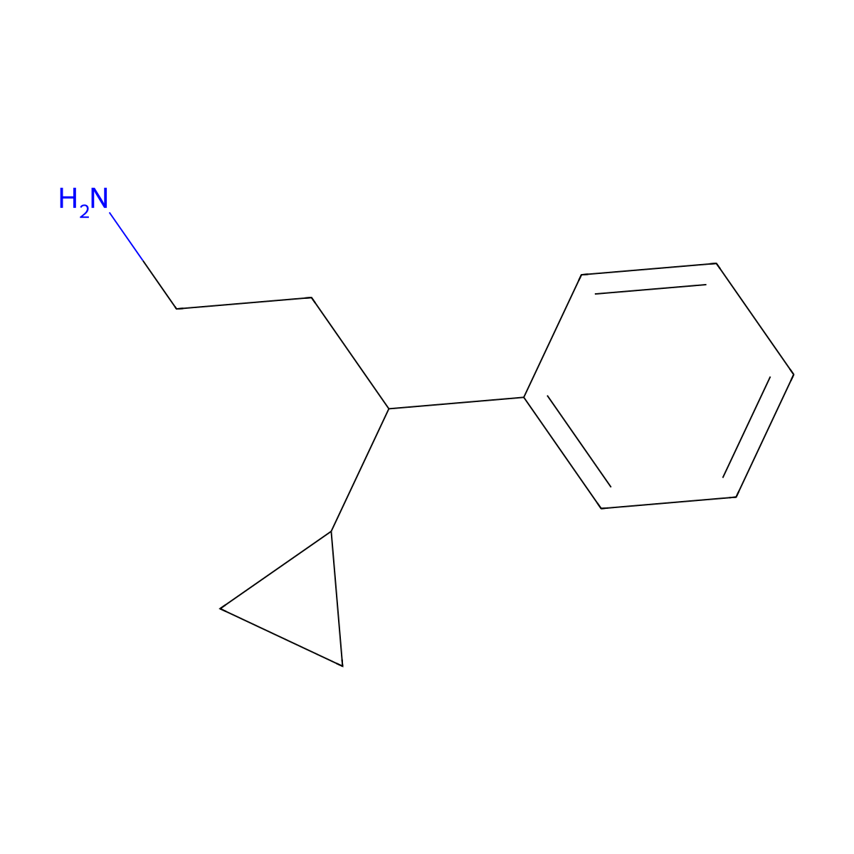 3-Cyclopropyl-3-phenylpropan-1-amine molecular structure, CAS 1017383-53-7