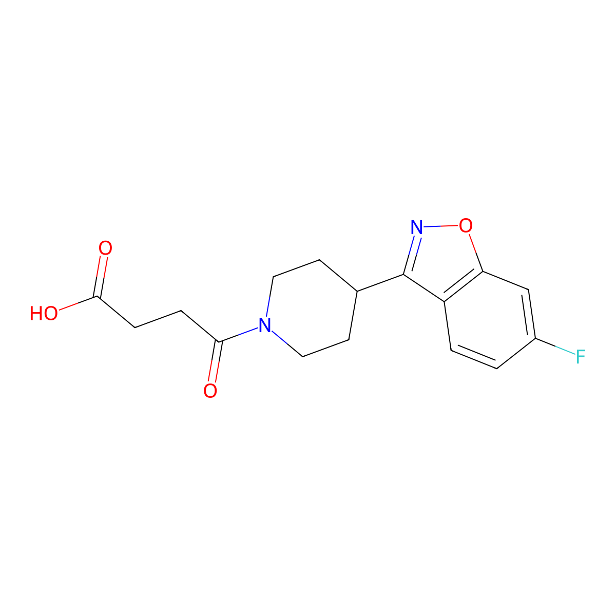 4-[4-(6-Fluoro-1,2-benzisoxazol-3-yl)piperidin-1-yl]-4-oxobutanoic acid molecular structure, CAS 1017384-80-3