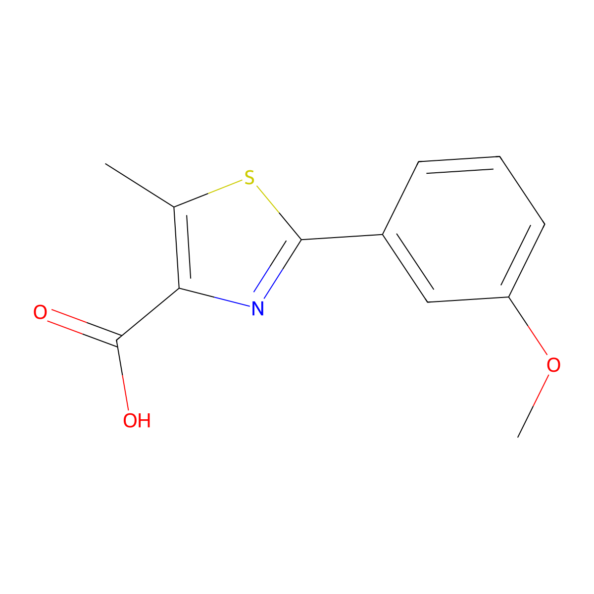 2-(3-Methoxyphenyl)-5-methyl-1,3-thiazole-4-carboxylic acid molecular structure, CAS 1017384-84-7