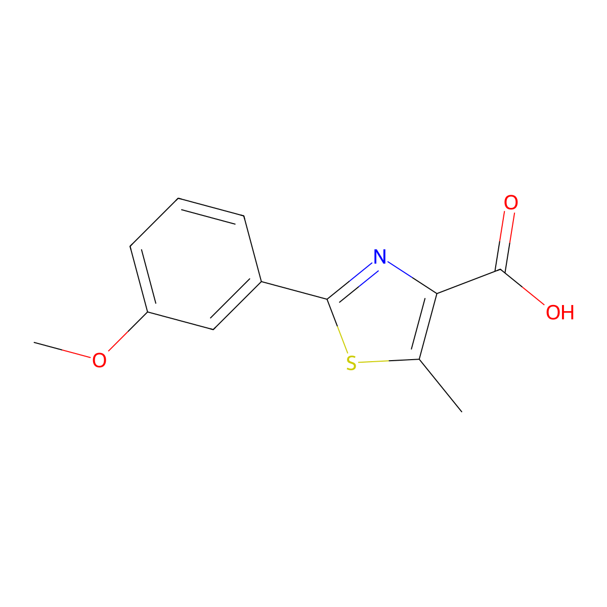 2-(3-Methoxyphenyl)-5-methyl-1,3-thiazole-4-carboxylic acid molecular structure, CAS 1017384-84-7