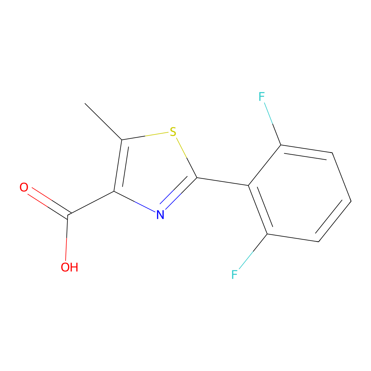 2-(2,6-Difluorophenyl)-5-methyl-1,3-thiazole-4-carboxylic acid molecular structure, CAS 1017385-07-7