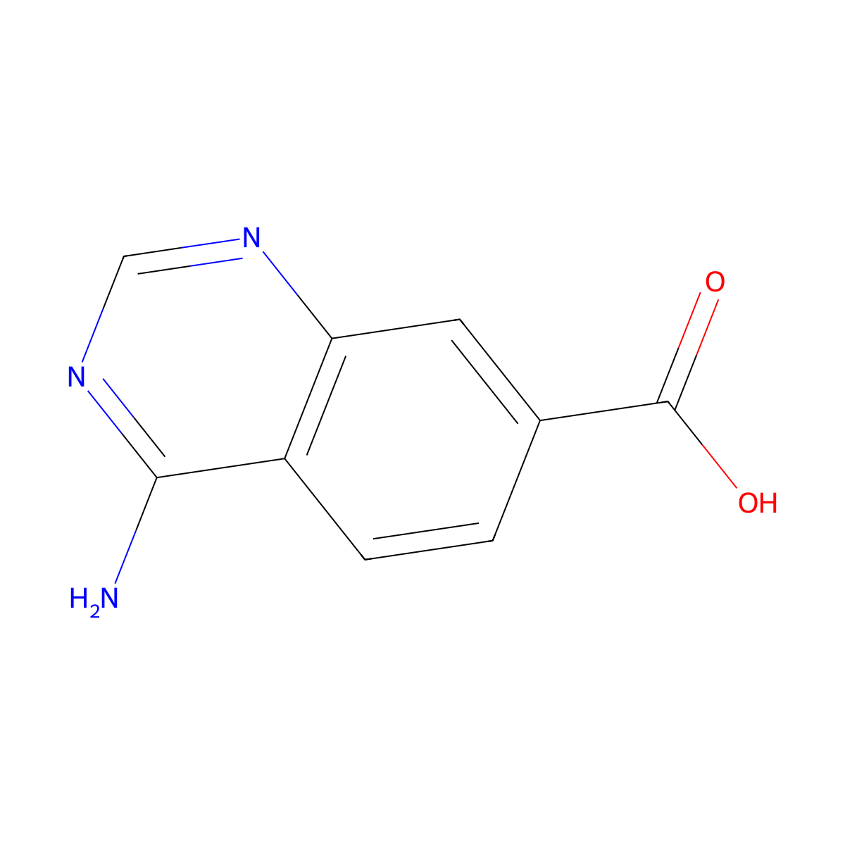 4-Aminoquinazoline-7-carboxylic acid molecular structure, CAS 1017385-11-3
