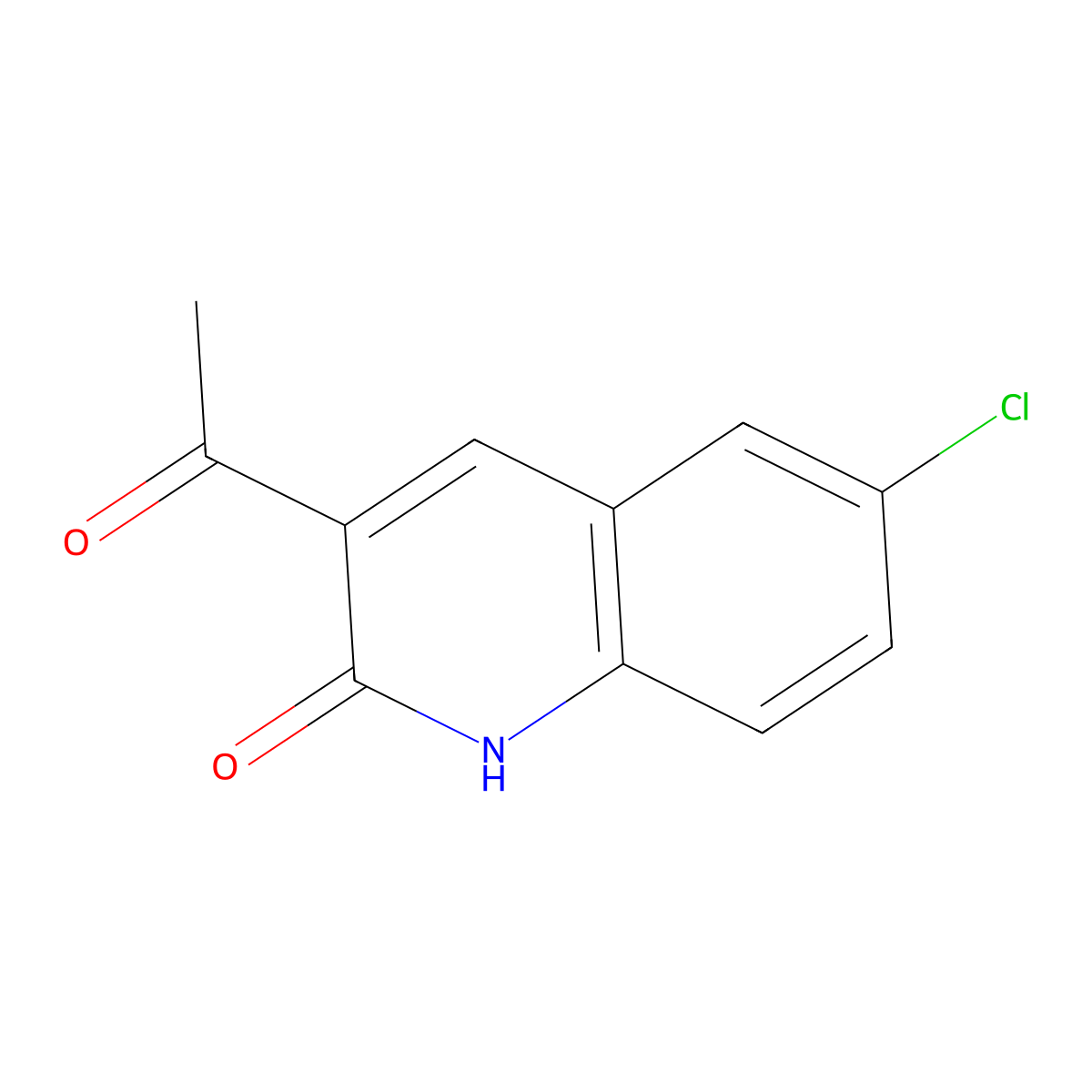3-acetyl-6-chloro-1H-quinolin-2-one molecular structure, CAS 1017386-44-5