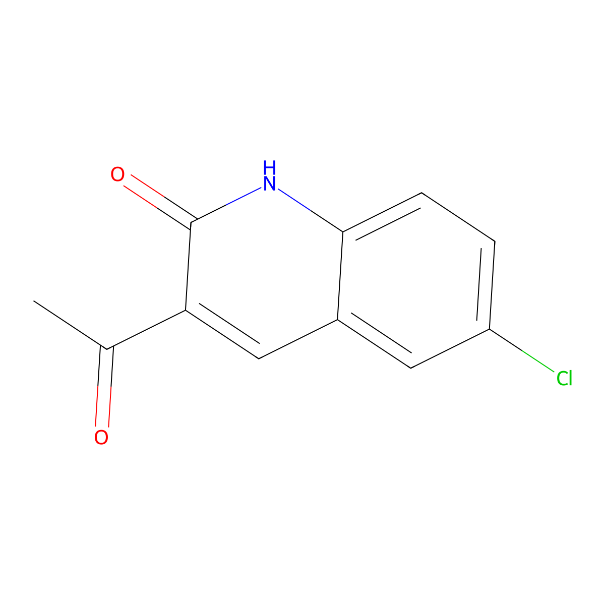 3-acetyl-6-chloro-1H-quinolin-2-one molecular structure, CAS 1017386-44-5