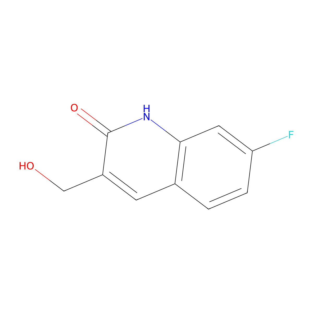 7-Fluoro-3-(hydroxymethyl)-1,2-dihydroquinolin-2-one molecular structure, CAS 1017386-68-3