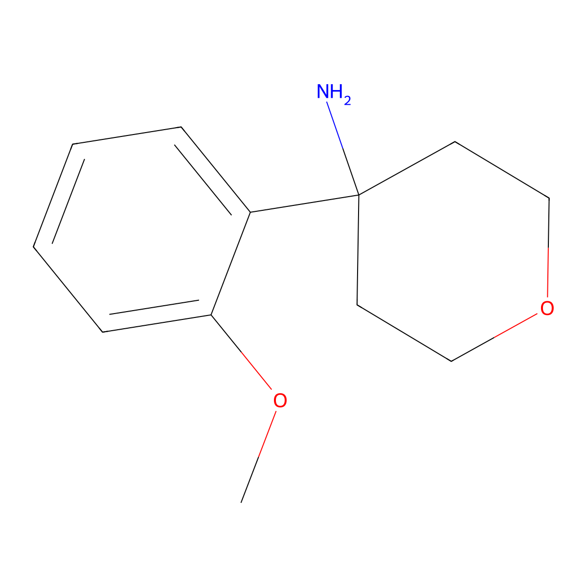 Tetrahydro-4-(2-methoxyphenyl)-2H-pyran-4-amine molecular structure, CAS 1017387-64-2