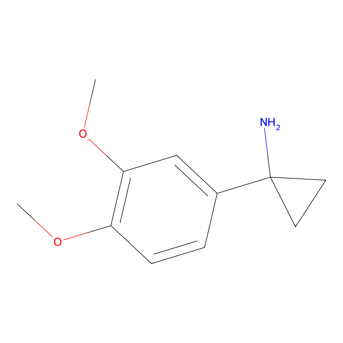 1-(3,4-Dimethoxyphenyl)cyclopropanamine molecular structure, CAS 1017388-31-6