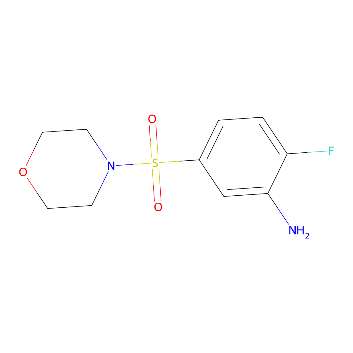 2-Fluoro-5-(morpholine-4-sulfonyl)aniline molecular structure, CAS 1017390-45-2