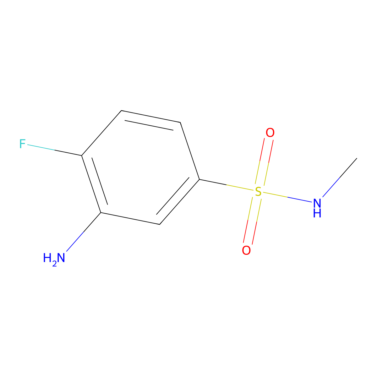 3-Amino-4-fluoro-N-methyl-benzenesulfonamide molecular structure, CAS 1017390-57-6