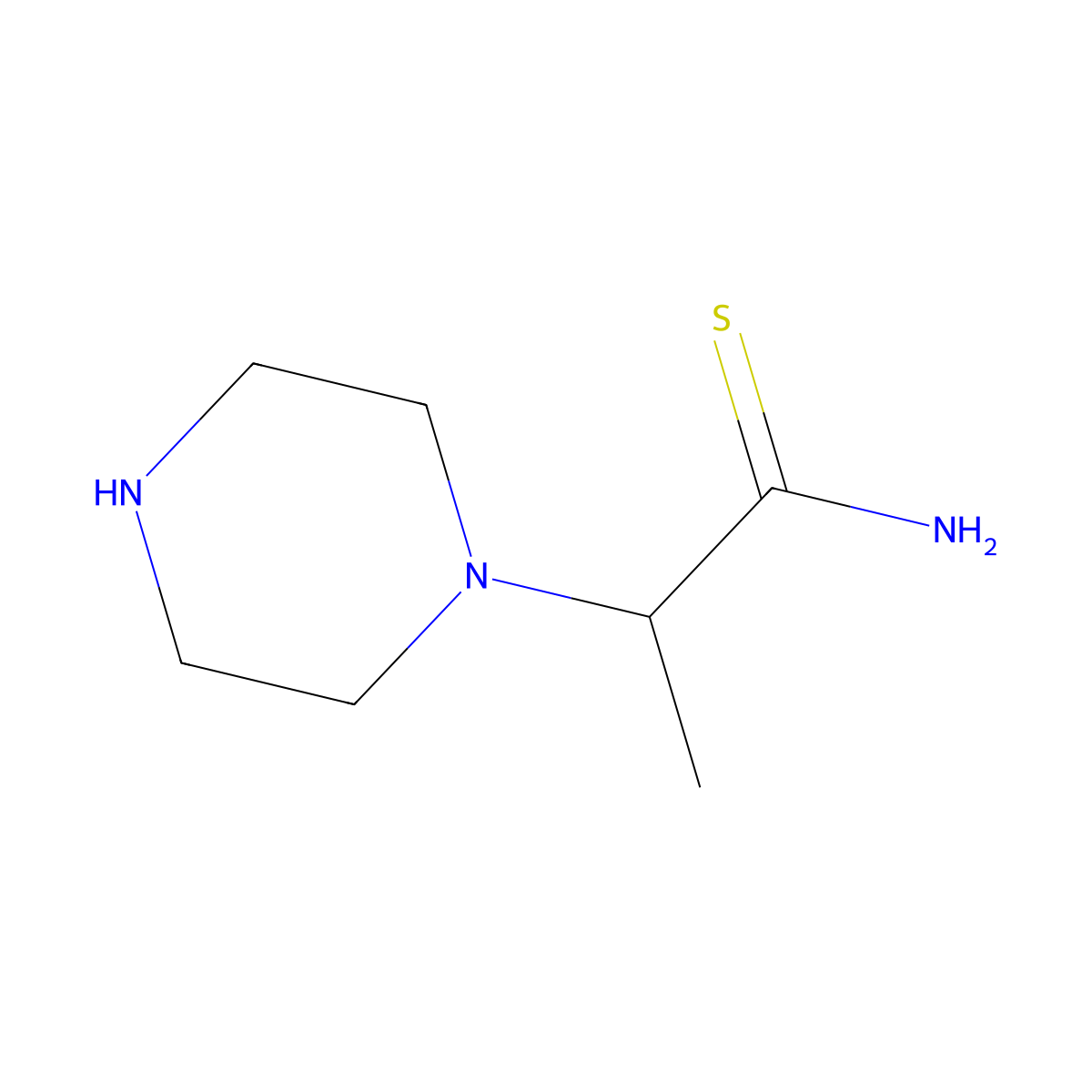 2-(Piperazin-1-yl)propanethioamide molecular structure, CAS 1017391-57-9