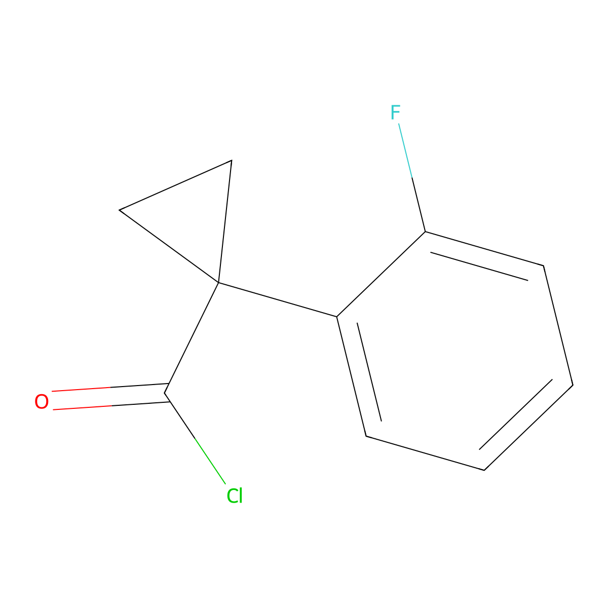 1-(2-Fluorophenyl)cyclopropane-1-carbonyl chloride molecular structure, CAS 1017391-66-0